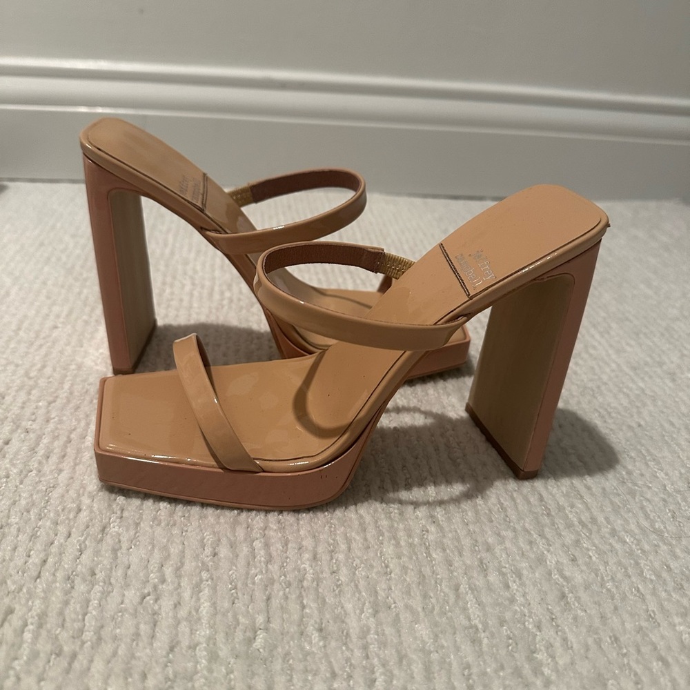 Jeffrey Campbell Tan Block Heel Sandals